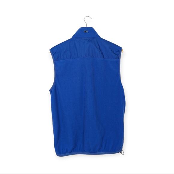 Vineyard Vines Windcrest Blue Grid Fleece Zip Up Vest Size M - Picture 2 of 8